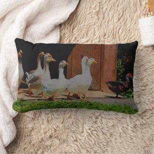 Geese On The March Lumbar Cushion