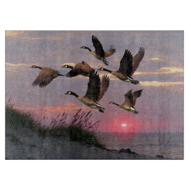 GEESE OVER THE DUNES CUTTING BOARD (Front)