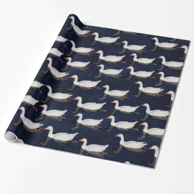 Geese Pattern Wrapping Paper (Unrolled)