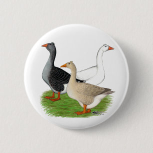 Geese: Tufted Trio 6 Cm Round Badge