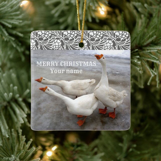 Geese white   ceramic ornament (Tree)