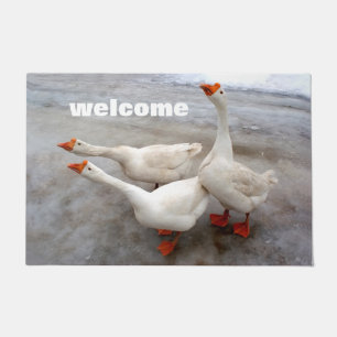 Geese white   doormat