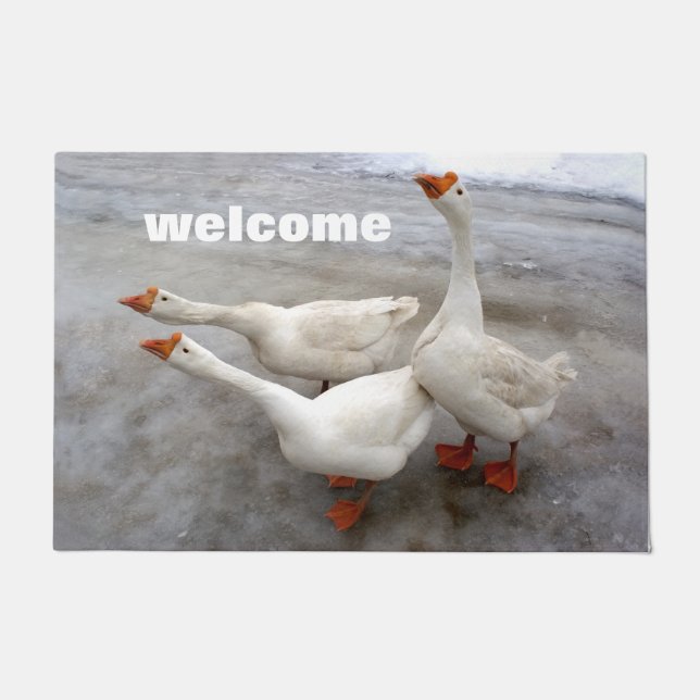 Geese white   doormat (Front)