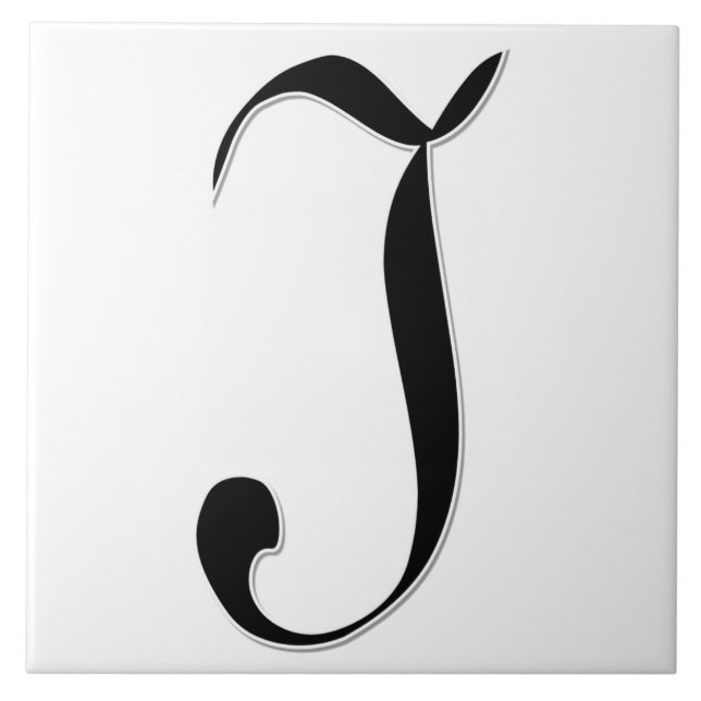 Geessele Letter I in Black Monogram Tile (Front)