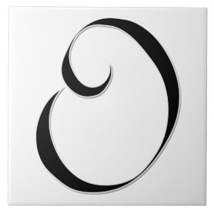 Geessele Letter O in Black Monogram Tile