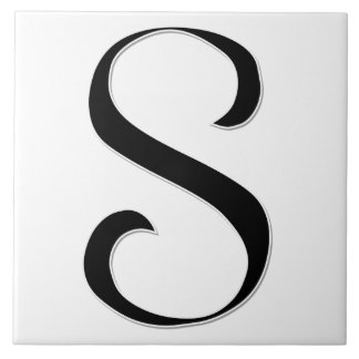Geessele Letter S in Black Monogram Tile