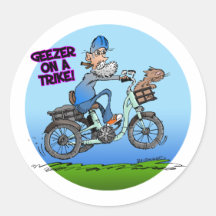 Geezer On A Trike Sticker
