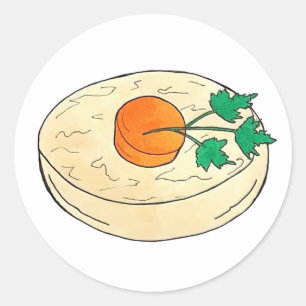 Gefilte Fish Jewish Holidays Shabbat Passover Food Classic Round Sticker