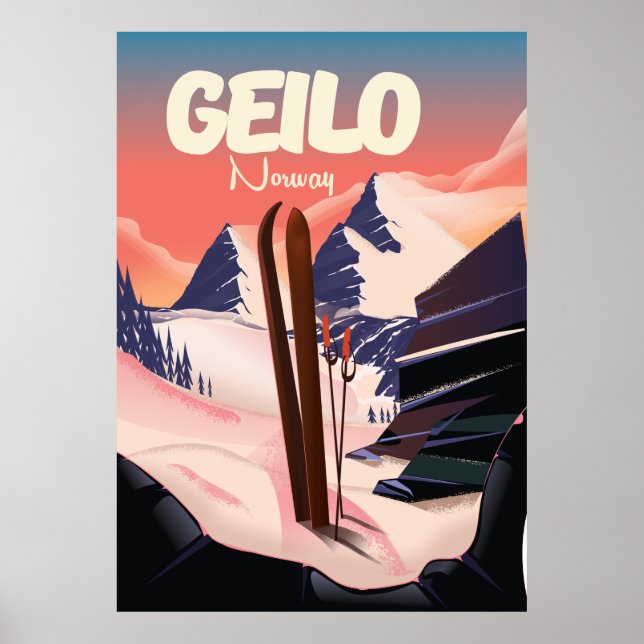 Geilo Norway beautiful ski poster. Poster (Front)