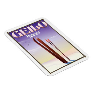 Geilo , Norway ski travel poster Magnet