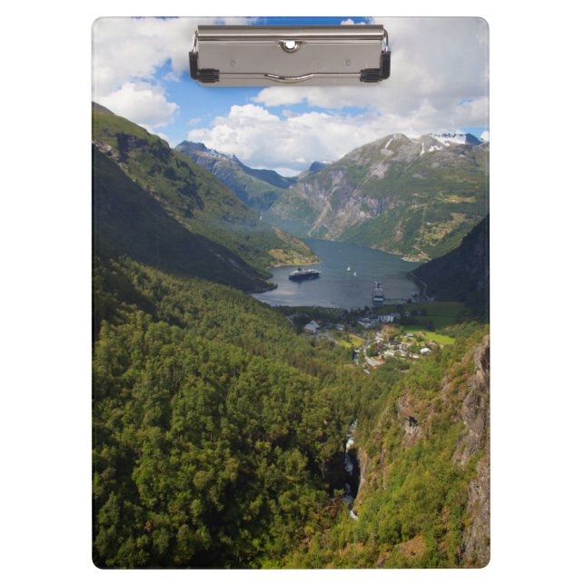 Geiranger Fjord landscape, Norway Clipboard (Front)