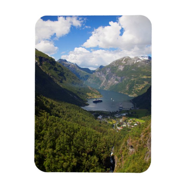 Geiranger Fjord landscape, Norway Magnet (Vertical)