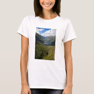 Geiranger Fjord landscape, Norway T-Shirt