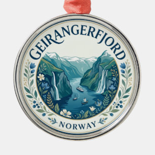 Geirangerfjord Norway Metal Ornament