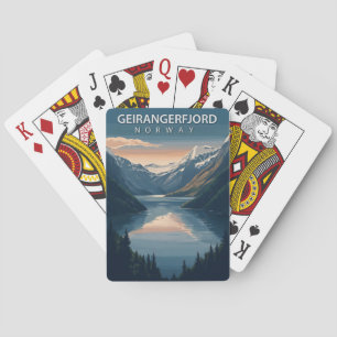 Geirangerfjord Norway Scandinavia Vintage Travel Playing Cards