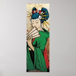Geisha 芸者 Japanese long vertical print poster