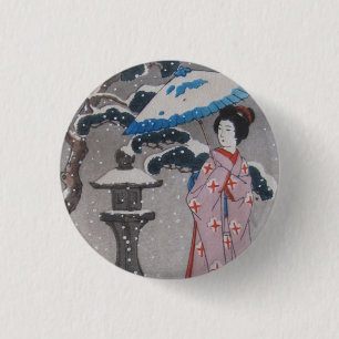 Geisha 3 Cm Round Badge