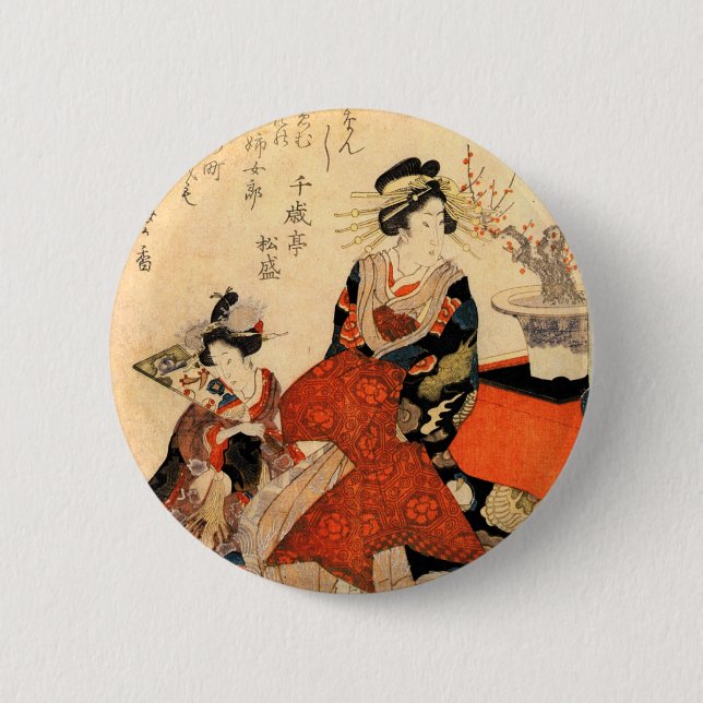 Geisha 6 Cm Round Badge (Front)