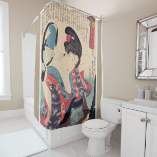 Geisha And Mirror Shower Curtain