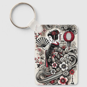 Geisha Art Keychain