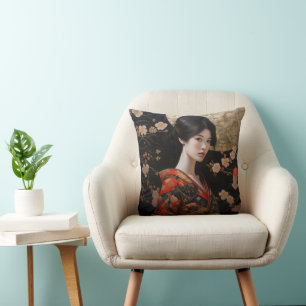 Geisha Beautiful Woman Cushion