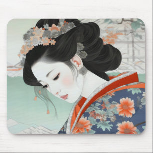 Geisha Colourful Ukiyo-e Mouse Pad