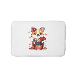 Geisha Corgi Dog Lover Welsh Bath Mat