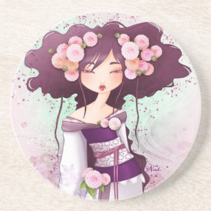 geisha dahlia coaster