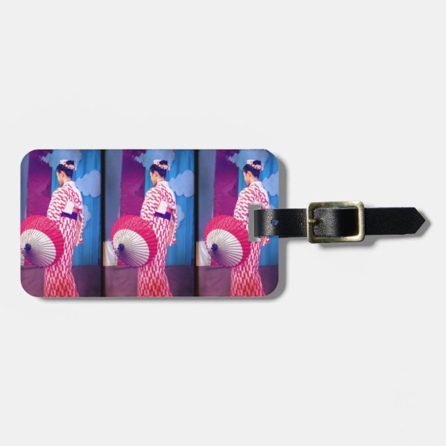 Geisha Dance Luggage Tag (Front Horizontal)