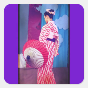 Geisha Dance Square Sticker