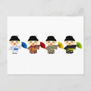 Geisha Dolls Postcard