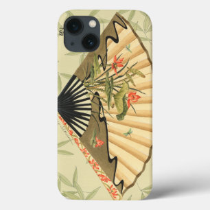 Geisha Fan with Leaves and Floral Print iPhone 13 Case