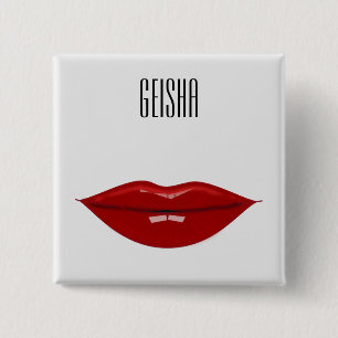 geisha fashion accessories 15 cm square badge