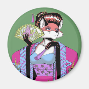 Geisha Fox Magnet