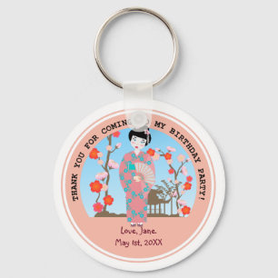 Geisha girl birthday party key ring