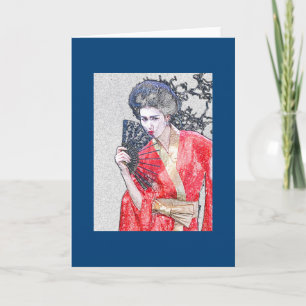 Geisha Girl Greeting Card
