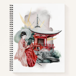 Geisha Girl Japanese Artwork Notebook