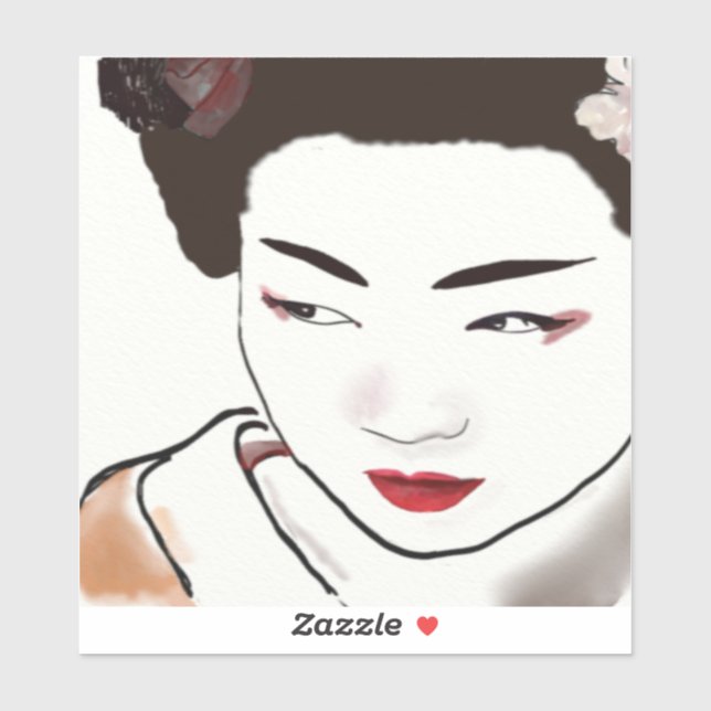 Geisha Girl Watercolor (Sheet)