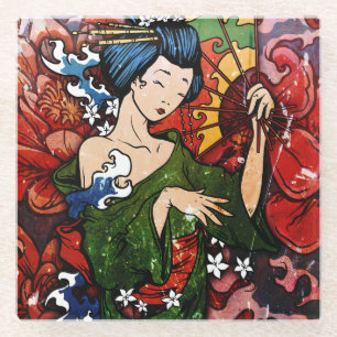 Geisha Glass Coaster