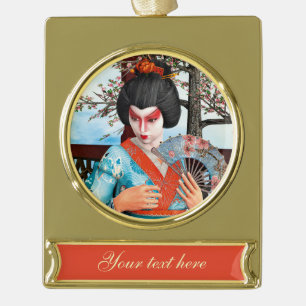 Geisha Gold Plated Banner Ornament