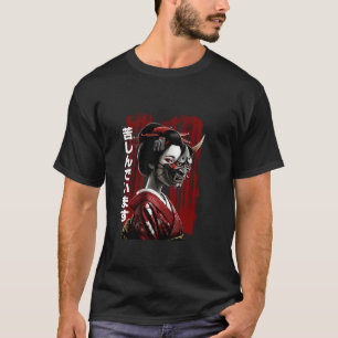 Geisha Hannya Noh mask Oni Aesthetics Japanese gra T-Shirt