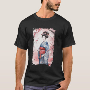 Geisha Japan Dance Singing Music Art Cherry Trees T-Shirt