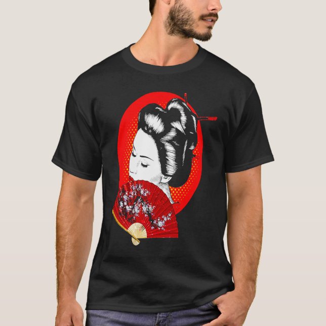 Geisha Japan Japanese Woman Girl T-Shirt (Front)