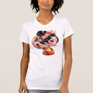 Geisha Japanese Floral Temple Aesthetic T-Shirt