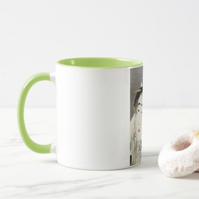 Geisha Japanese Vintage Oriental Asian Kimono Mug (With Donut)