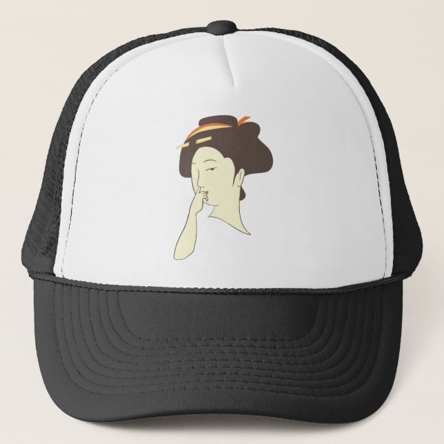 Geisha Nose Picking Trucker Hat (Front)