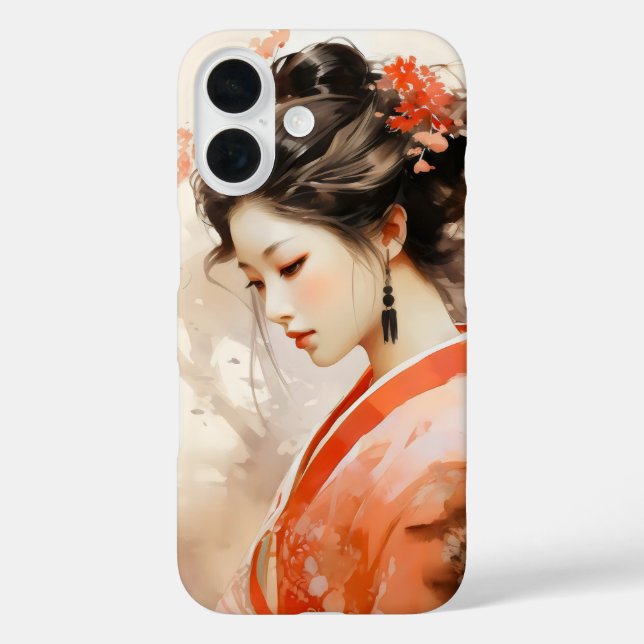 Geisha Orange Ink Case-Mate iPhone Case (Back)
