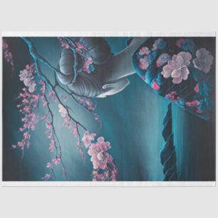 Geisha Oriental Woman, Chinoiserie, Cherry Blossom Tissue Paper
