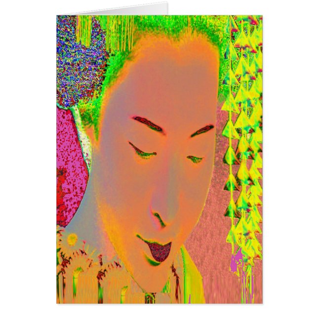 Geisha Pop Art Birthday Card (Front)