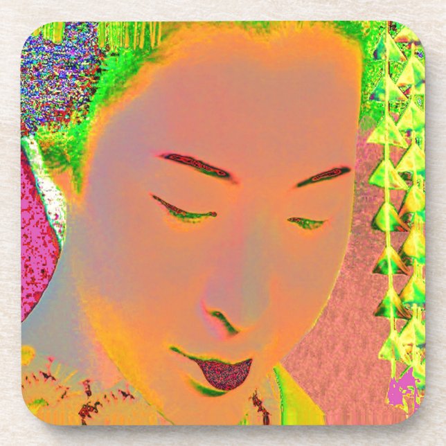 Geisha Pop Art Coaster (Front)